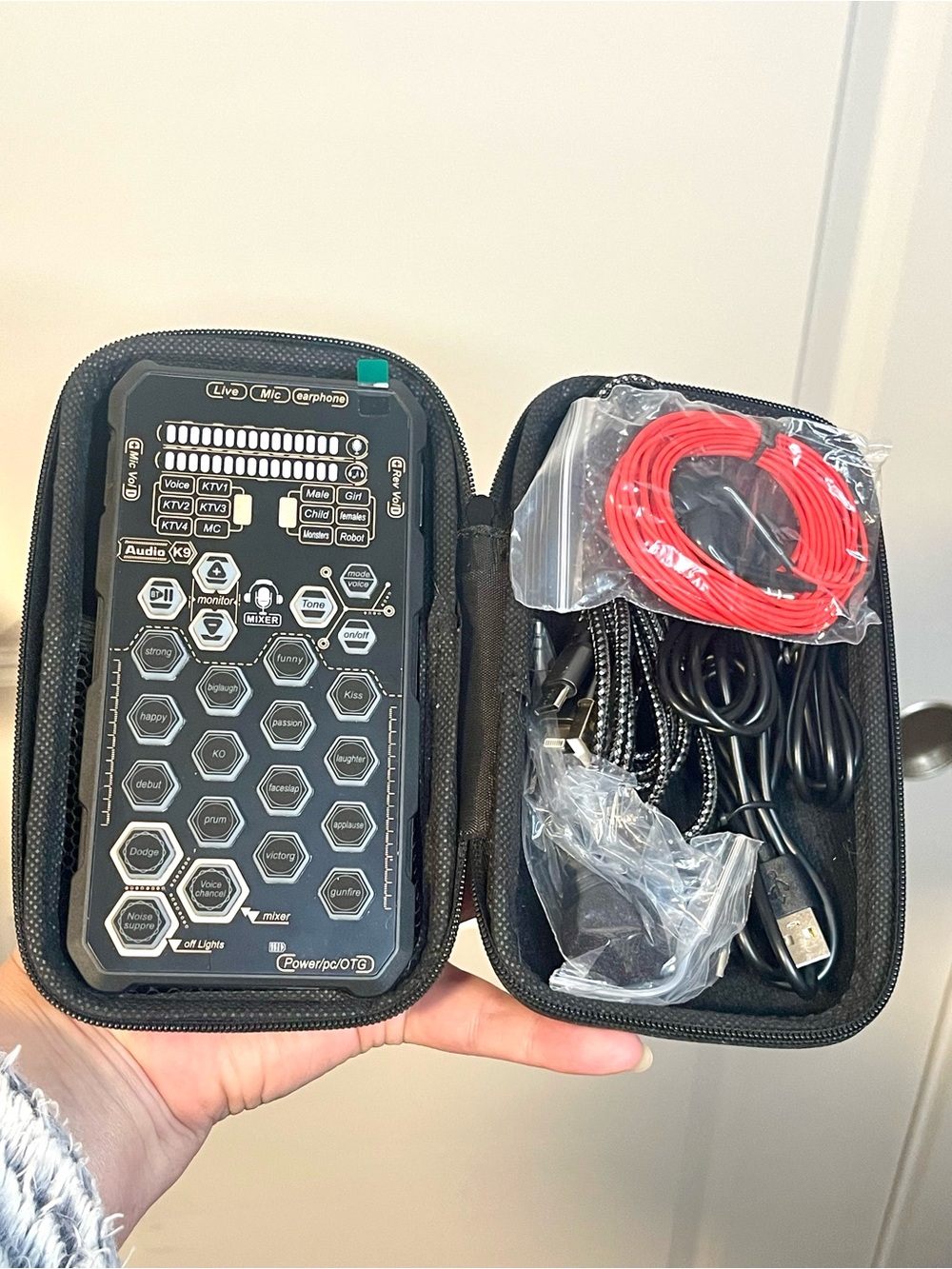 New Portable K9 Audio Sound Card Voice Changer Mixer Live Streaming Karaoke